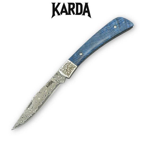 Ніж Складаний KARDA MOLFAR J151 Damascus Blue J151 фото