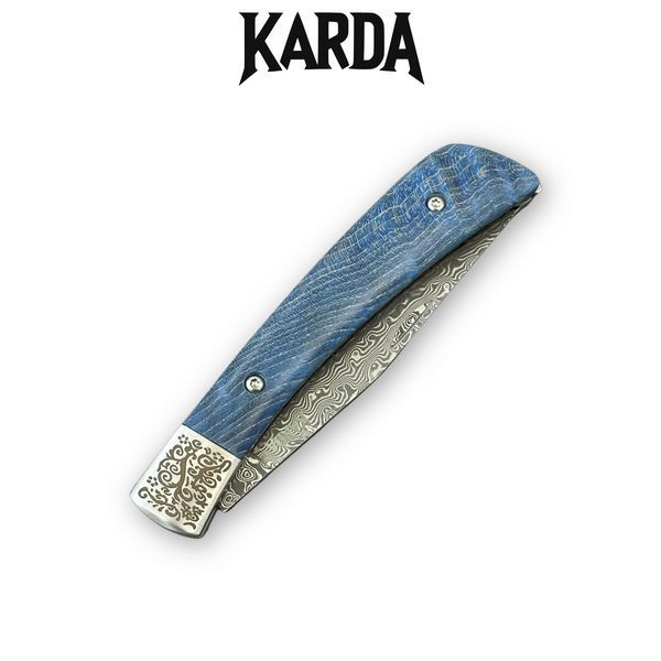 Ніж Складаний KARDA MOLFAR J151 Damascus Blue J151 фото