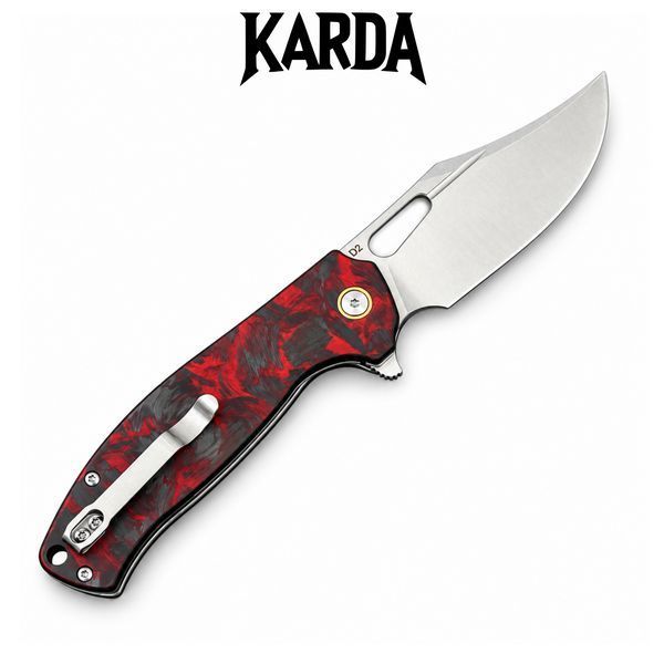 Ніж Складаний KARDA KRUK J388 Carbon Red J388CR фото