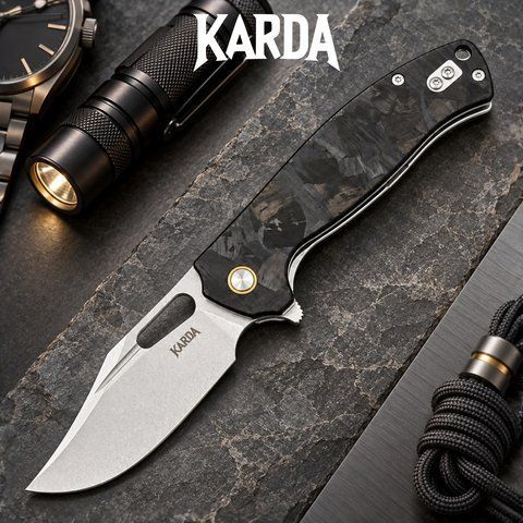 Ніж Складаний KARDA KRUK J388 Carbon Black J388CB фото