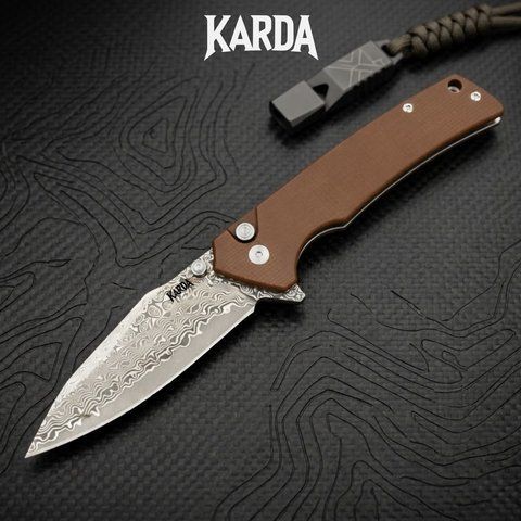 Ніж Складаний Karda J313 Brown Damascus J313BR фото