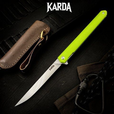 Ніж Складаний Karda J097 lime green handle drop blade 1546 фото
