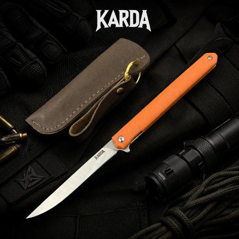Ніж Складаний Karda J097 orange handle drop blade 1544 фото