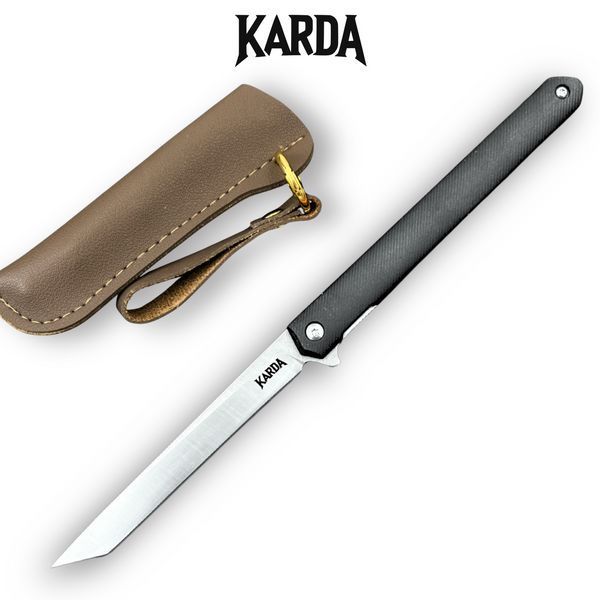 Ніж складний KARDA SPARK J097 black handle tanto blade 1541 фото