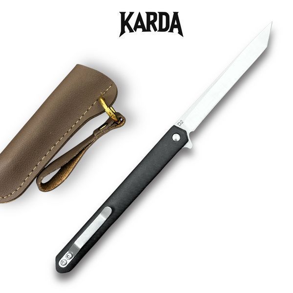 Ніж складний KARDA SPARK J097 black handle tanto blade 1541 фото
