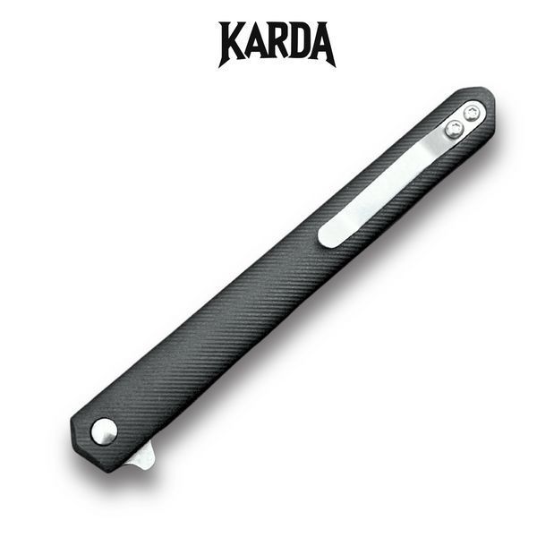 Ніж складний KARDA SPARK J097 black handle tanto blade 1541 фото