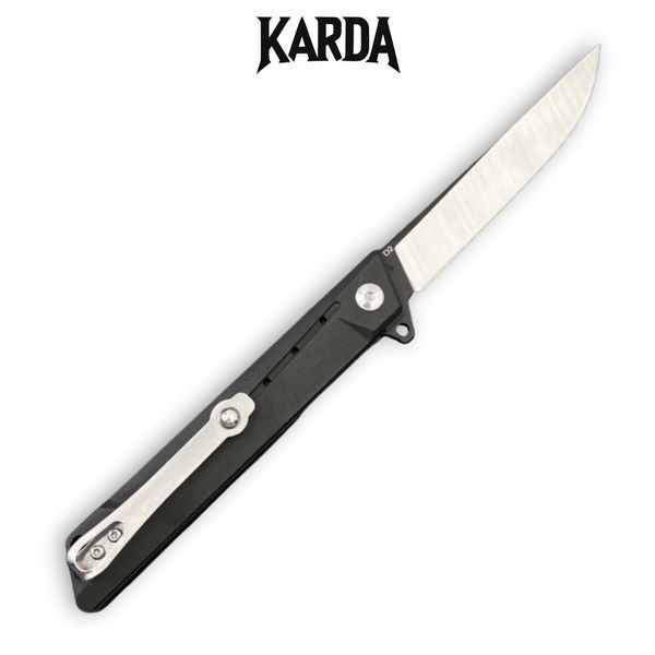 Ніж складний Karda J024 Black Handle Drop-Point 1537 фото