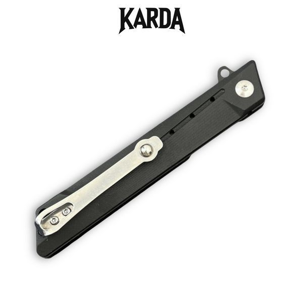 Ніж складний Karda J024 Black Handle Drop-Point 1537 фото
