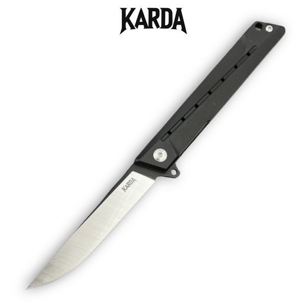 Ніж складний Karda J024 Black Handle Drop-Point 1537 фото