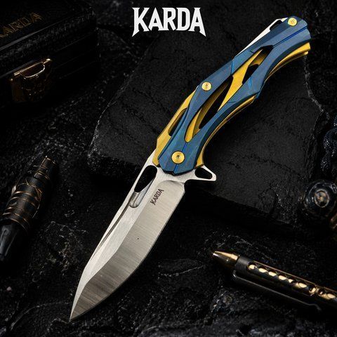Ніж складний Karda Neptun Blue&Gold D040 1211 фото